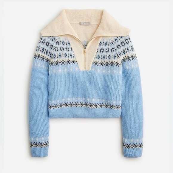 J. Crew Sweaters - J. Crew fair isle half zip sweater in tundra buttercream alpaca and wool blend L
